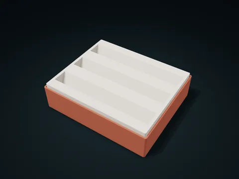 Folded Valley Lift-Out Insert Box model preview, default size 180 × 150 × 48 mm, 2 parts