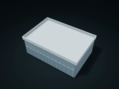 Arcade Relief Tray Lid Box model preview, default size 190 × 130 × 72 mm, 2 parts