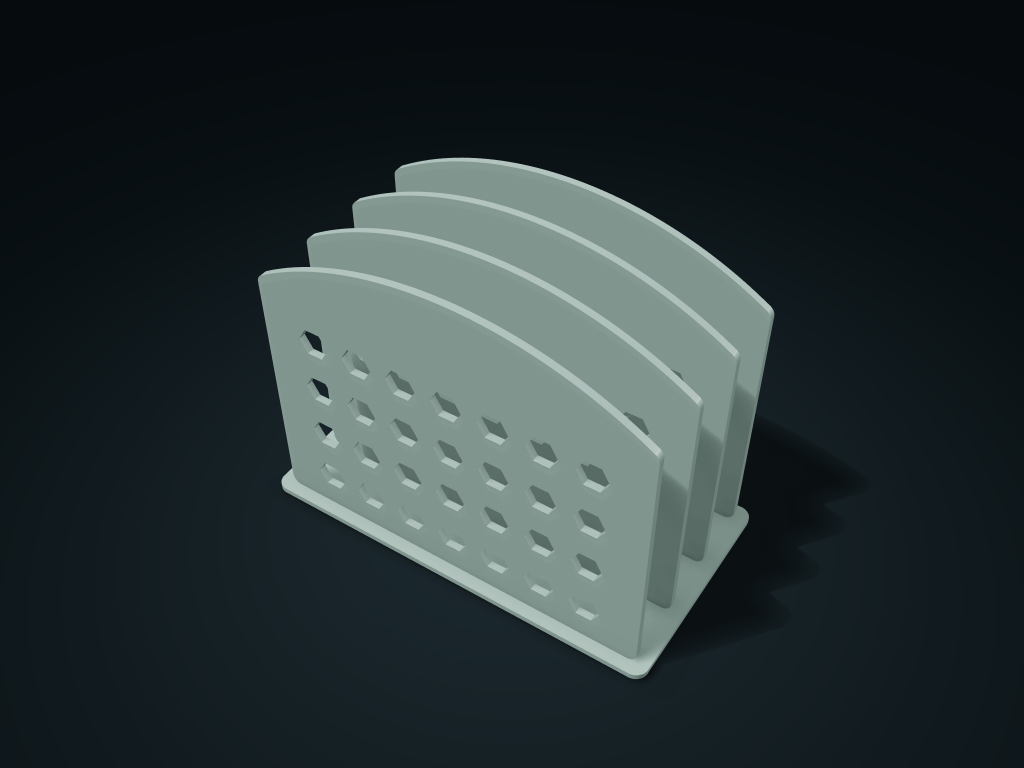 Arched Honeycomb Letter Rack model preview, default size 160 × 87.2 × 125 mm, 1 part