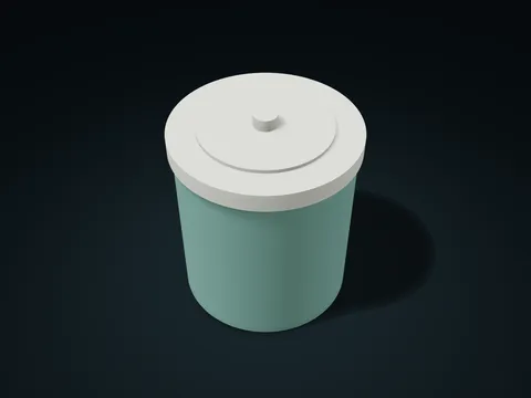 Bag-Rim Storage Bin model preview, default size 125.8 × 125.8 × 145 mm, 3 parts