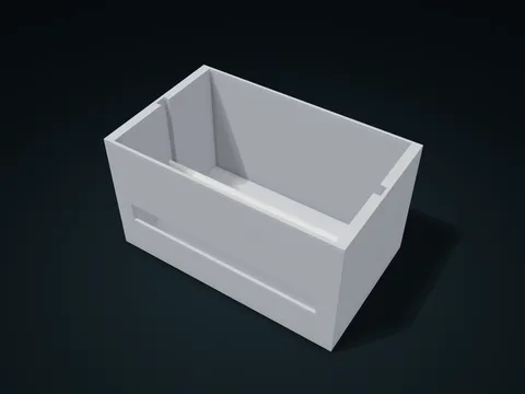 卷袋分配盒模型预览，默认尺寸 180 × 110 × 100 mm，2 个零件