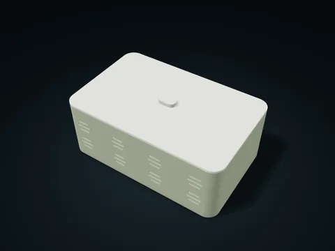 竹节横窗提盖分格盒模型预览，默认尺寸 220 × 140 × 90 mm，2 个零件