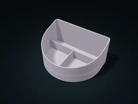 Banded Flat-Back Rising-Rim Caddy model preview, default size 220 × 165 × 105 mm, 1 part