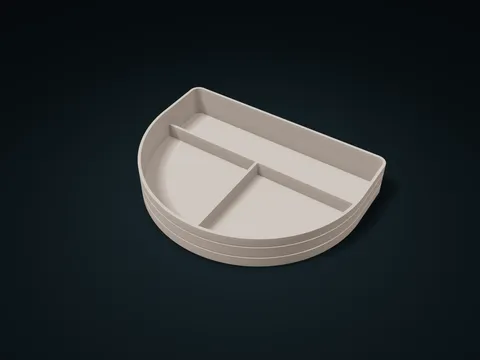 Banded Flat-Back Valet Tray model preview, default size 220 × 165 × 35 mm, 1 part