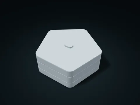 Vorschau von Fünfeckige Box mit umlaufenden Quernuten und Abhebedeckel, Standardmaße 200 × 192 × 80 mm, Bauteile: 2