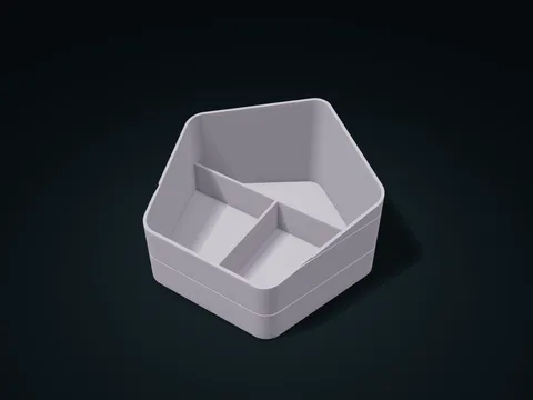 Banded Pentagon Rising-Rim Caddy model preview, default size 200 × 192 × 105 mm, 1 part