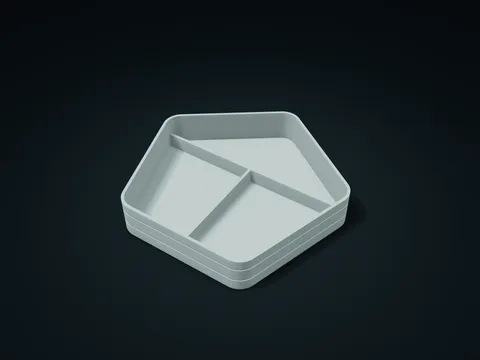 Banded Pentagon Valet Tray model preview, default size 200 × 192 × 35 mm, 1 part