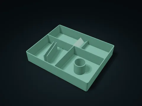Battery Accessory Label Tray model preview, default size 226 × 184 × 40 mm, 1 part