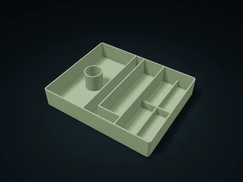 Workbench Tidy-Up Return Tray model preview, default size 226 × 184 × 40 mm, 1 part