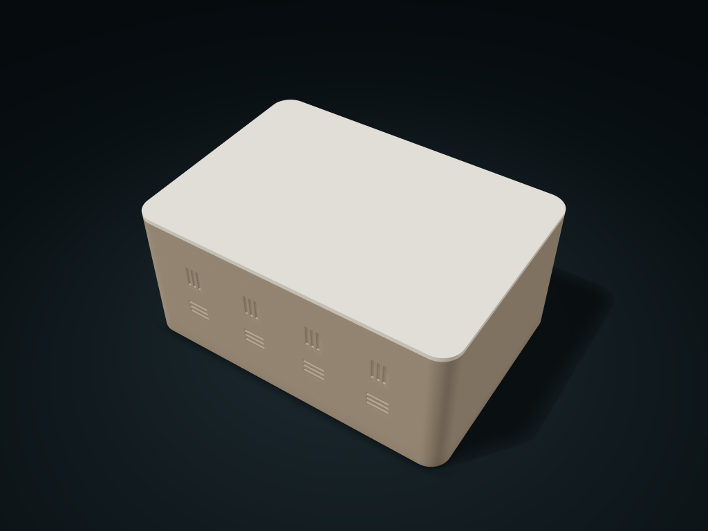 Block Weave Tiered Storage Box model preview, default size 192 × 136 × 86 mm, 3 parts