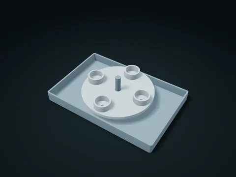 Pivoting Bottle Cap Drying Box model preview, default size 180 × 120 × 45 mm, 2 parts
