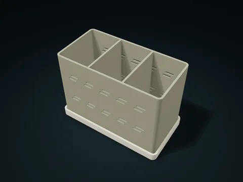 Brick-Slot Window Toothbrush Drip Caddy model preview, default size 168 × 88 × 118 mm, 2 parts