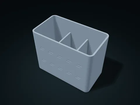 Brick-Slot Pattern Chopstick & Spoon Crock model preview, default size 180 × 100 × 140 mm, 1 part