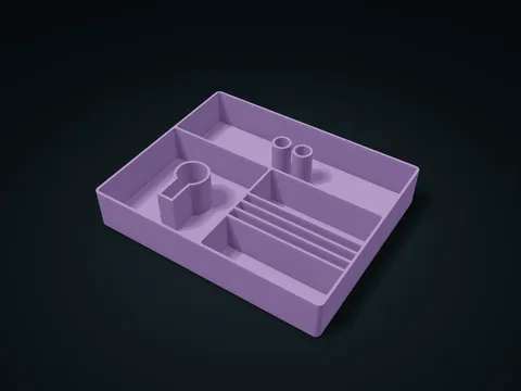 Brow Makeup Tool Organizer model preview, default size 226 × 184 × 40 mm, 1 part