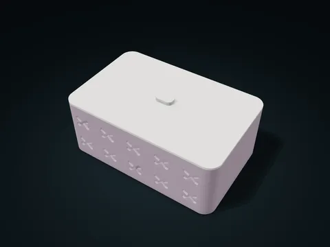 Butterfly Wing Lift-Off Box model preview, default size 215 × 138 × 90 mm, 2 parts