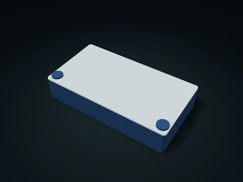 Interchangeable Support Button-Safe Travel Case model preview, default size 230 × 124 × 48 mm, 5 parts
