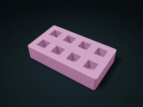 Button Cross Stem Relief Box model preview, default size 175 × 100 × 35 mm, 1 part