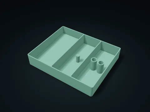 Button Sewing Supply Tray model preview, default size 226 × 184 × 40 mm, 1 part