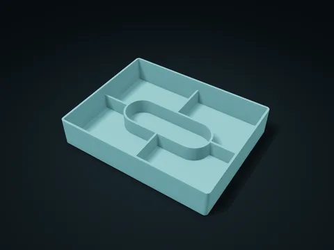 Oval Main Compartment Side Bay Tray model preview, default size 180 × 140 × 34 mm, 1 part
