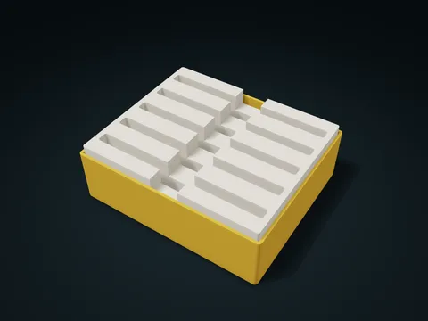 Lift-Out Card Slot Insert Box model preview, default size 165 × 140 × 55 mm, 2 parts