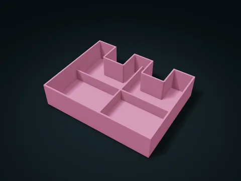 Battlement Outline Sorting Tray model preview, default size 180 × 140 × 40 mm, 1 part