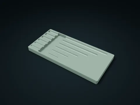 Vorschau von Rinnenschale mit Längenanschlägen für unterschiedliche Bohrer, Standardmaße 210 × 100 × 12 mm, Bauteile: 1