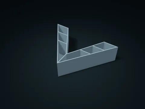 Folded Corner Twin-Wing Box model preview, default size 220 × 150 × 55 mm, 1 part