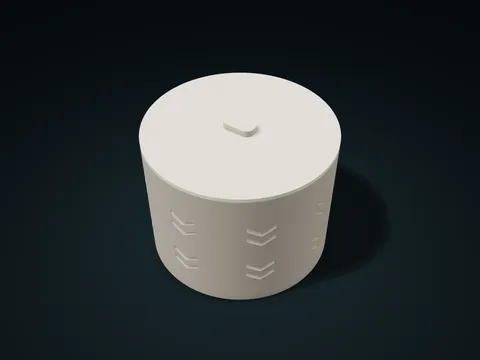 Paired Chevron Compartment Lift-Off Canister model preview, default size 140 × 140 × 110 mm, 2 parts