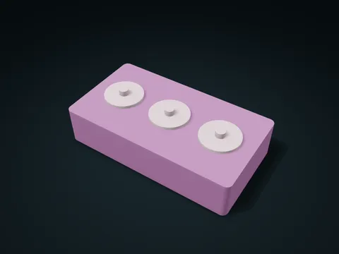 Separate Round Lid Well Box model preview, default size 185 × 100 × 50 mm, 4 parts