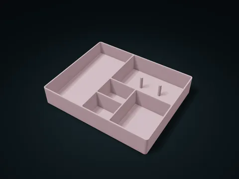 Desk Clip & Pin Sorting Box model preview, default size 226 × 184 × 40 mm, 1 part