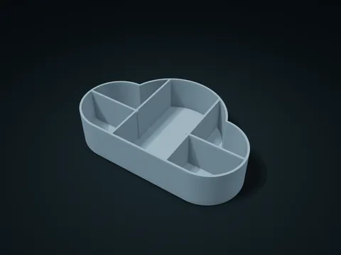 Cloud Main & Side Compartment Box model preview, default size 200 × 125 × 45 mm, 1 part