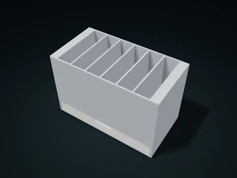 Comb Draining Box model preview, default size 170 × 90 × 110 mm, 2 parts