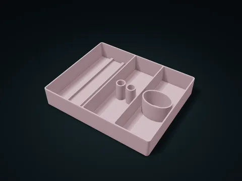 Compact & Tool Return Tray model preview, default size 226 × 184 × 40 mm, 1 part