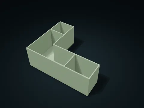 Corner Storage Box model preview, default size 200 × 160 × 70 mm, 1 part