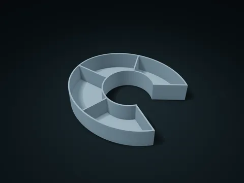 Mirror Base Wraparound Crescent Box model preview, default size 190 × 180 × 35 mm, 1 part