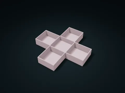 Cross Jewelry Tray model preview, default size 200 × 200 × 28 mm, 1 part