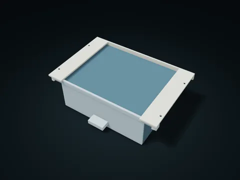 Cross-Bar Locked Removable Case Drawer model preview, default size 220 × 160 × 70 mm, 4 parts