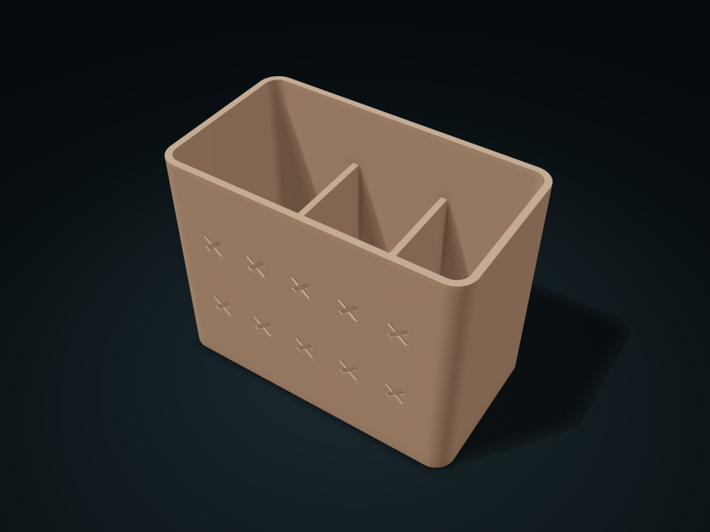 Crossweave Pattern Chopstick & Spoon Crock model preview, default size 180 × 100 × 140 mm, 1 part