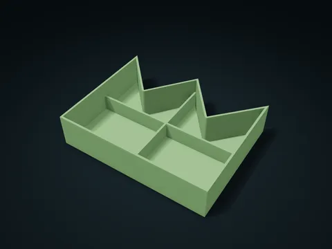 Crown Peak Sorting Tray model preview, default size 180 × 140 × 40 mm, 1 part