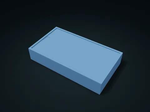 Crystal Oscillator Oval Can Sliding Lid Box model preview, default size 205 × 115 × 38 mm, 2 parts