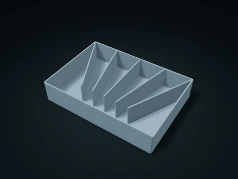 Flared Cutlery Lane Box model preview, default size 215 × 150 × 42 mm, 1 part
