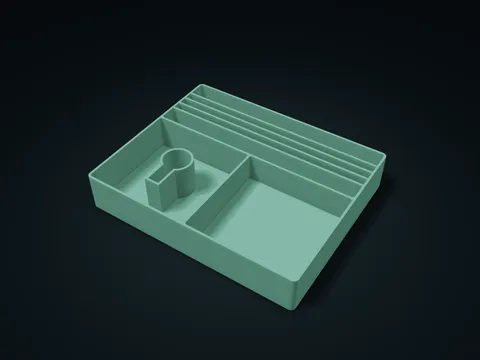Daily Leaving-Home Checklist Tray model preview, default size 226 × 184 × 40 mm, 1 part