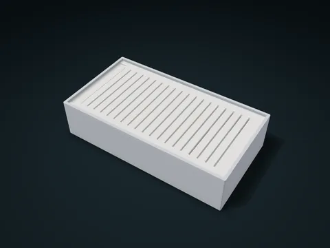 Vented Desiccant Sliding Lid Box model preview, default size 150 × 80 × 35 mm, 2 parts