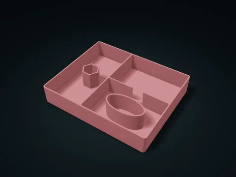 End-of-Day Desk Return Box model preview, default size 226 × 184 × 40 mm, 1 part