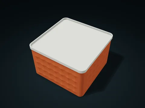 Diamond Pattern Storage Box model preview, default size 150 × 150 × 95 mm, 2 parts