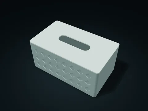 Soft Diamond Recess Tissue Box model preview, default size 220 × 130 × 100 mm, 2 parts