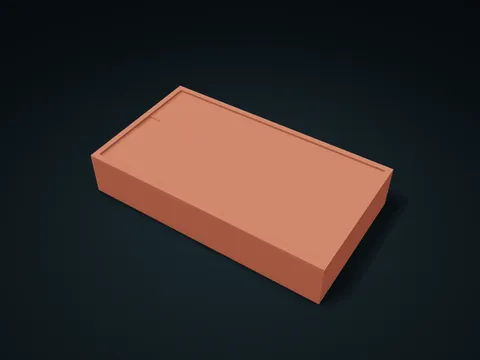 Two-Row Chip Shoulder Slide Box model preview, default size 205 × 115 × 38 mm, 2 parts
