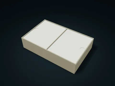 双向抽盖盒模型预览，默认尺寸 220 × 140 × 50 mm，3 个零件