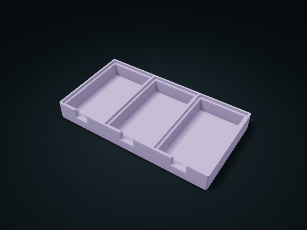Overhang Blister Pack Tray model preview, default size 240 × 130 × 28 mm, 1 part