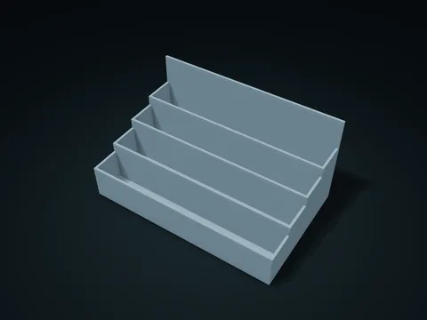 Stepped Letter Pocket Box model preview, default size 190 × 120 × 95 mm, 1 part